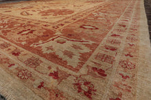 13'8''x17'8'' Warm Beige, Rust Palace Hand Knotted 100% Wool Chobi Peshawar Traditional Oriental Area Rug - Oriental Rug Of Houston