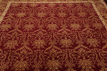 9' x 12' Hand Knotted Tibetan 100% Wool Damask Oriental Area Rug Rusty Red