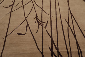 8' x 9'10" Hand Knotted Tibetan 100% Wool bamboo Modern Oriental Area Rug Camel