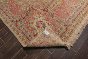13'4''x17'6'' Hand Knotted 100% Wool Kerman Traditional Oriental Area Rug Ivory, Blush Color - Oriental Rug Of Houston