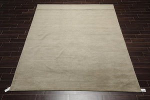 8' x 9'10'' Hand Knotted Tibetan 100% Wool Ribbed solid Oriental Area Rug Moss