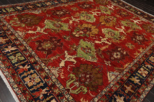 9'5" x12'5" Hand Knotted full pile Afghan Veg-dyes Arts & Crafts Tribal Area Rug Burnt Orange