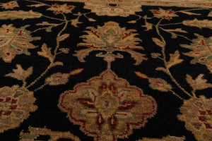 7'11'' x 10' Hand Knotted Wool Oushak Traditional Oriental Area Rug Black - Oriental Rug Of Houston