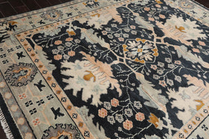 Multi Sizes Blue, Beige Hand Knotted Muted Turkish Oushak William Morris 100% Wool Arts and Craft Traditional Oriental Area Rug - Oriental Rug Of Houston
