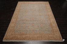 9'1" x 12'4" Hand Knotted Wool Traditional Agra 250 KPSI Oriental Area Rug Blue