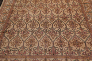 7'4" x 9'7" Hand Knotted 100% Wool 150 KPSI Agra Oriental Area Rug Beige