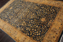 6' x 9'1" Hand Knotted 100% Wool Sarouk Traditional 250 KPSI Oriental Area Rug Champagne, Gold Color - Oriental Rug Of Houston