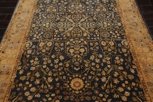 6' x 9'1" Hand Knotted 100% Wool Sarouk Traditional 250 KPSI Oriental Area Rug Champagne, Gold Color - Oriental Rug Of Houston