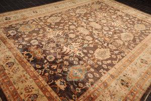 10'4" x 13'6" Hand Knotted Wool Silky Sheen Authentic Oushak Area Rug Brown - Oriental Rug Of Houston