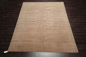 8' x 10' Hand Knotted Tibetan 100% Wool Designer Modern & Contemporary Oriental Area Rug Tan,Brown Color - Oriental Rug Of Houston