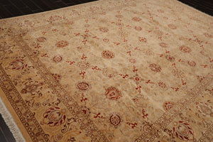 9'2"x12'6" Hand Knotted Wool & Silk16/18 Pak Persian 300 KPSI Oriental Area Rug Beige - Oriental Rug Of Houston