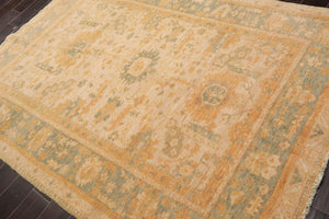 5' 9''x8' Hand Knotted Caucasian 100% Wool Traditional Oriental Area Rug Beige, Sage Color - Oriental Rug Of Houston