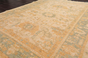 5' 9''x8' Hand Knotted Caucasian 100% Wool Traditional Oriental Area Rug Beige, Sage Color - Oriental Rug Of Houston