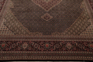 8'8"x12'1" Hand Knotted Wool & Silk Sino Persian Mahi Tabriz 300 KPSI Area Rug - Oriental Rug Of Houston