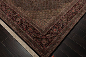 8'8"x12'1" Hand Knotted Wool & Silk Sino Persian Mahi Tabriz 300 KPSI Area Rug - Oriental Rug Of Houston