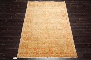 6x9 Tan, Terracotta Hand Knotted 100% Wool Oushak Traditional Oriental Area Rug - Oriental Rug Of Houston