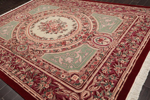 9'2"x12'2'' Hand Knotted Wool French Aubusson Savonnerie Plus pile Area Rug Mint - Oriental Rug Of Houston