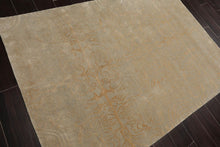 4' x 6' Hand Knotted Tibetan Wool and Silk Tibetan Traditional Oriental Area Rug Gray, Beige Color - Oriental Rug Of Houston