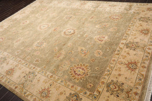 9'2'' x 11'11'' Hand Knotted Wool Agra Traditional Oriental Area Rug Pistachio - Oriental Rug Of Houston