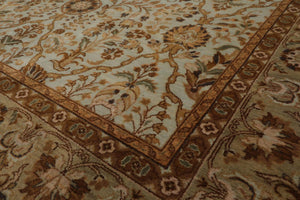 6' x 9' 1'' Hand Knotted 100% Wool Agra Traditional 250 KPSI Oriental Area Rug Aqua, Champagne Color - Oriental Rug Of Houston