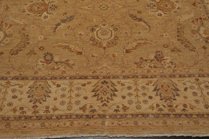 9'6" x 11'9" Hand Knotted Wool Chobi Peshawar Traditional Oriental Area Rug Tan