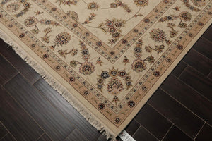 9' x 12' Hand Knotted Wool and silk Sino Persian Isphahan Oriental Area Rug Cream - Oriental Rug Of Houston