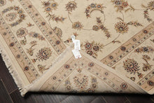 9' x 12' Hand Knotted Wool and silk Sino Persian Isphahan Oriental Area Rug Cream - Oriental Rug Of Houston