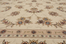 9' x 12' Hand Knotted Wool and silk Sino Persian Isphahan Oriental Area Rug Cream - Oriental Rug Of Houston