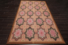 6'1" x 9'3" Hand Woven Wool Classic French Aubusson Needlepoint Area Rug Rose - Oriental Rug Of Houston