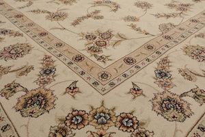 9' x 12' Hand Knotted Wool and silk Sino Persian Isphahan Oriental Area Rug Cream - Oriental Rug Of Houston