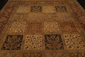 9'x12'4" Hand Knotted Wool Traditional Multi Panel Agra Oriental Area Rug Beige - Oriental Rug Of Houston