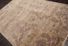 5'11''x8'9'' Hand Knotted 100% Wool Damask Transitional Oriental Area Rug Beige, Gray Color - Oriental Rug Of Houston