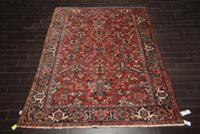 7'6"x 10'3" Hand knotted Antique Traditional Wool Oriental Area Rug Orangy Red - Oriental Rug Of Houston