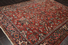 7'6"x 10'3" Hand knotted Antique Traditional Wool Oriental Area Rug Orangy Red - Oriental Rug Of Houston