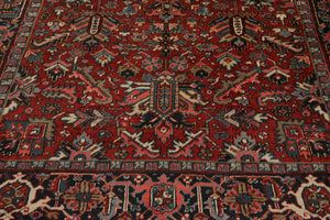 7'6"x 10'3" Hand knotted Antique Traditional Wool Oriental Area Rug Orangy Red - Oriental Rug Of Houston