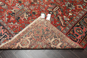 7'6"x 10'3" Hand knotted Antique Traditional Wool Oriental Area Rug Orangy Red - Oriental Rug Of Houston