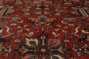 7'6"x 10'3" Hand knotted Antique Traditional Wool Oriental Area Rug Orangy Red - Oriental Rug Of Houston