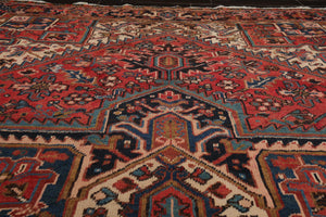 7'6" x 11'1" Early 20th century Antique Hand Knotted Wool Oriental Area Rug Apricot