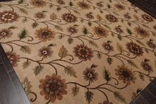 7'10" x 9'11" Hand Knotted Tibetan Wool & Silk Transitional Area Rug Tan - Oriental Rug Of Houston