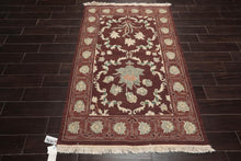 4'2''x6'1'' Hand Knotted Soumak 100% Wool Soumak Traditional Oriental Area Rug Chocolate, Mint Color - Oriental Rug Of Houston