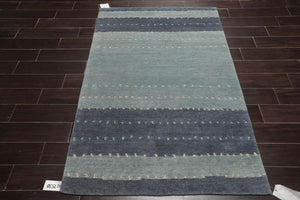 4'x6' Hand Knotted Tibetan 100% Wool Tibetan Traditional Oriental Area Rug Blue,denim Color - Oriental Rug Of Houston