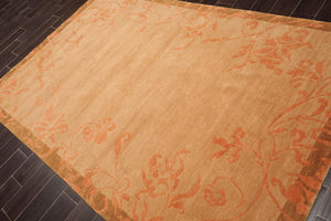 5'6''x8'6'' Hand Knotted Tibetan 100% Wool Tibetan Traditional Oriental Area Rug maple, Pale Peach Color - Oriental Rug Of Houston