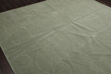 8' x 9'10'' Hand Knotted Tibetan 100% Wool Modern Oriental Area Rug Tone on Tone Mint