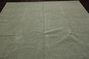 8' x 9'10'' Hand Knotted Tibetan 100% Wool Modern Oriental Area Rug Tone on Tone Mint - Oriental Rug Of Houston