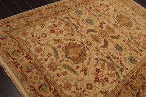 5'10''x8'7'' Hand Knotted 100% Wool Sultanabad Traditional Oriental Area Rug Beige, Brown Color - Oriental Rug Of Houston