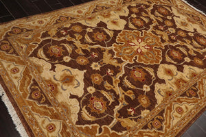 6'1''x9'3'' Hand Knotted 100% Wool Peshawar Traditional Oriental Area Rug Brown, Beige Color - Oriental Rug Of Houston