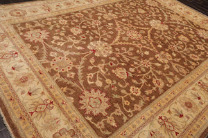 9' x 12' Hand Knotted Wool Peshawar Traditional Oriental Area Rug Brown - Oriental Rug Of Houston