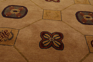 6' x 8'9'' Hand Knotted Tibetan Wool Patterned Modern Oriental Area Rug Camel - Oriental Rug Of Houston