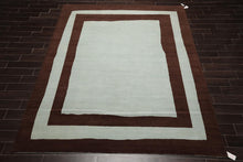 8' x 10' Hand Knotted Tibetan Wool Geometric Modern Oriental Area Rug Aqua - Oriental Rug Of Houston