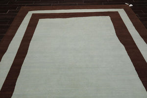 8' x 10' Hand Knotted Tibetan Wool Geometric Modern Oriental Area Rug Aqua - Oriental Rug Of Houston